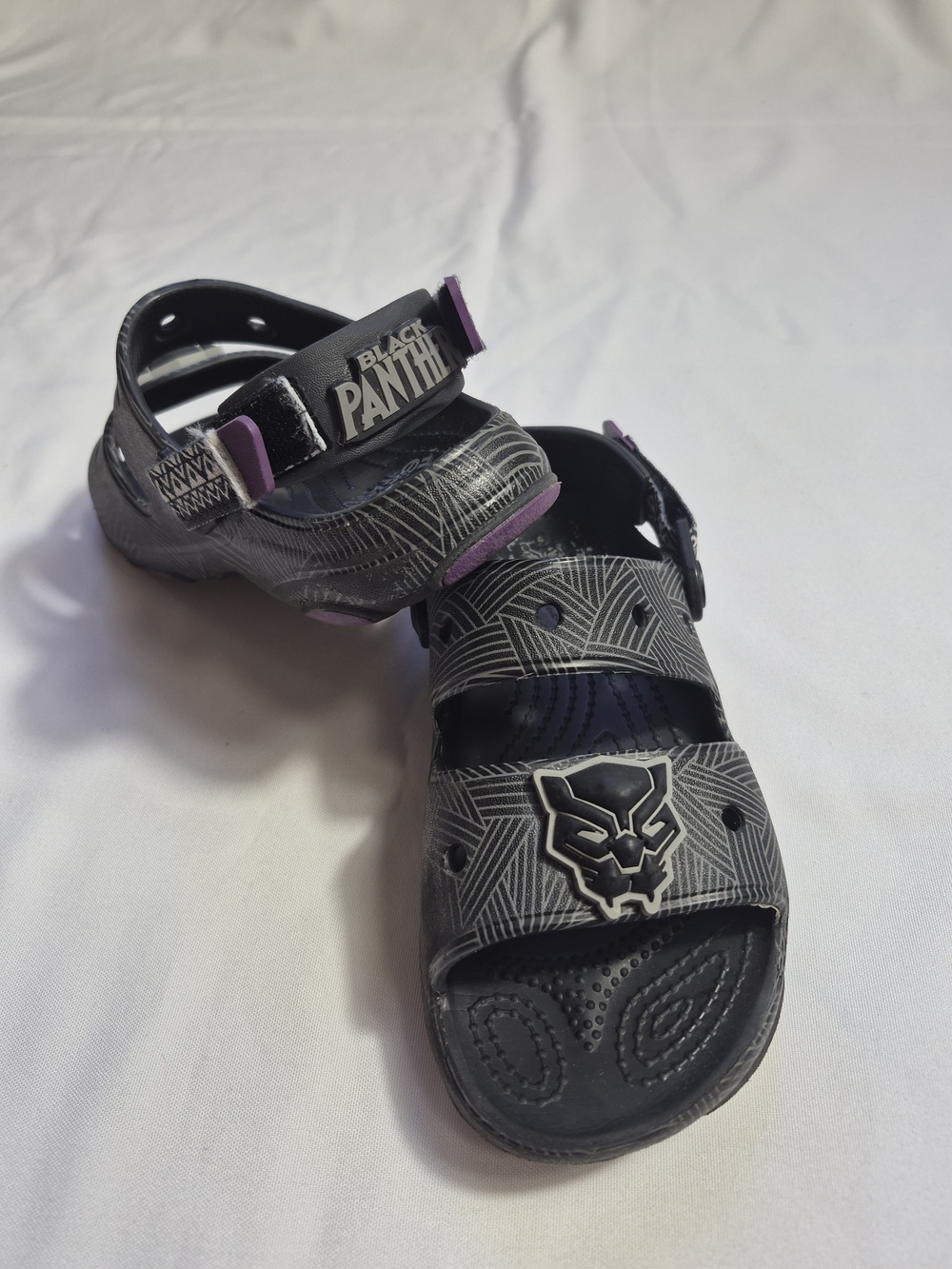 Crocs Black Panther All-Terrain Slides Size x junior J3/ WOMEN 5.5